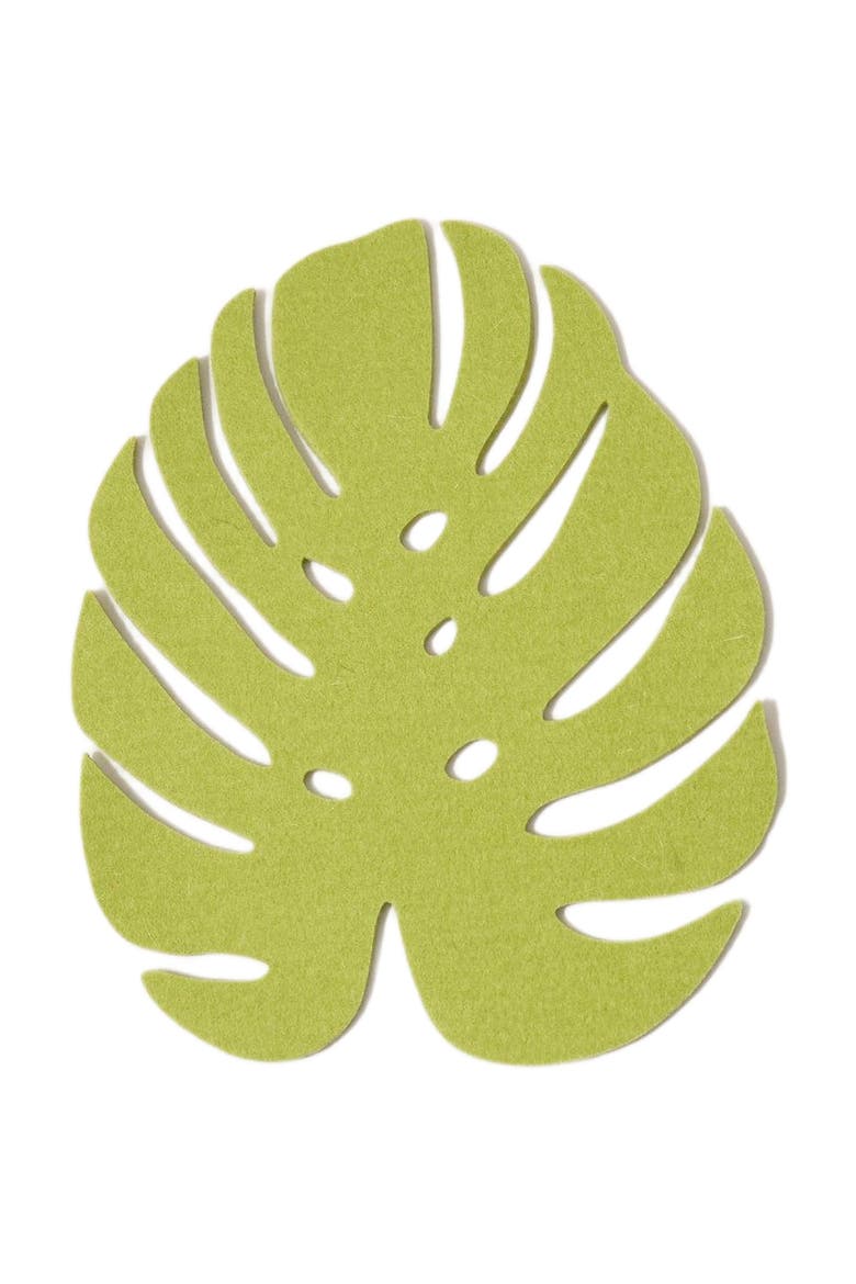Merino Wool Medium Monstera Trivet, Main, color, Pistachio