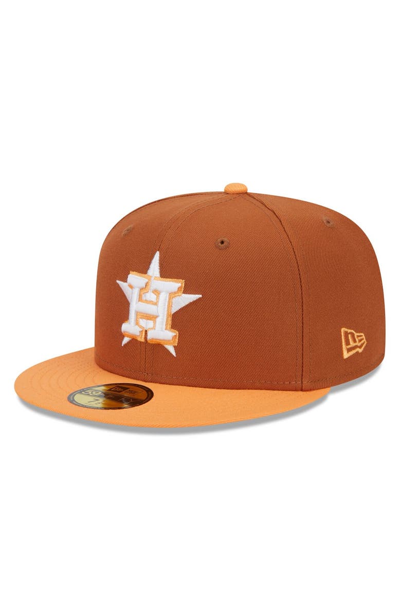 New Era Men's New Era Brown/Orange Houston Astros Spring Color Basic Two-Tone 59FIFTY Fitted Hat, Alternate, color, 
