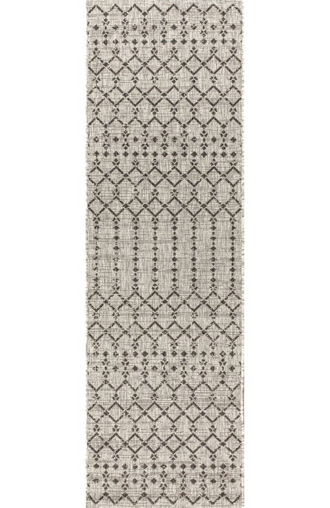 Ourika Moroccan Geometric Textured Weave Indoor/Outdoor Area Rug