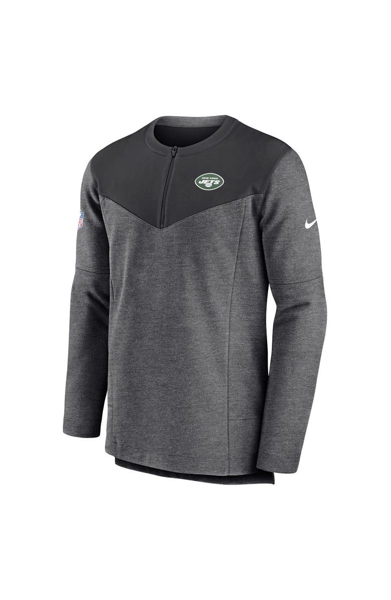 Nike Men's Nike Charcoal New York Jets Sideline Lockup Performance Quarter-Zip Top, Alternate, color, Charcoal