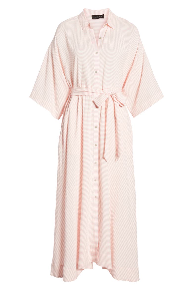 Elsa Belted Shirtdress, Alternate, color, ROSE STRIPE