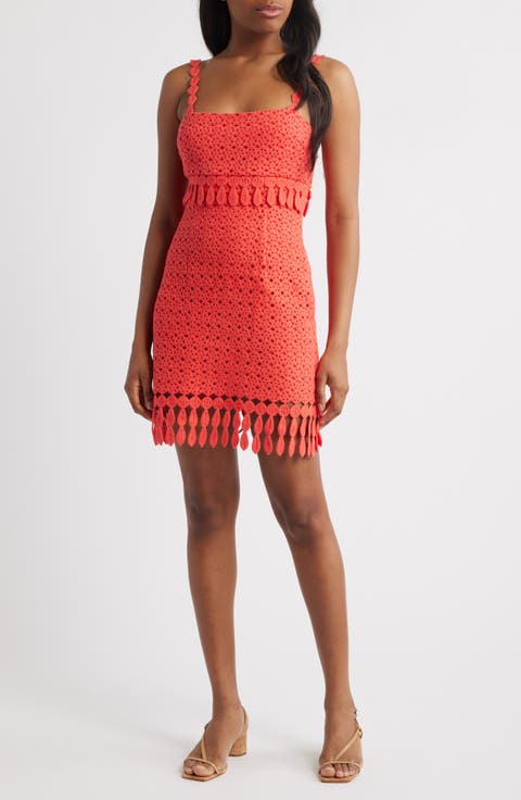 Caitriona Fringe Cotton Minidress