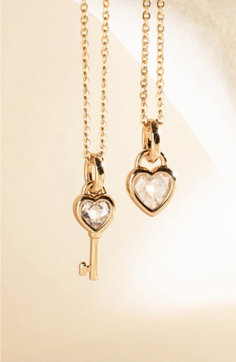 MADE BY MARY CZ Heart Padlock Charm, Alternate, color, Silver