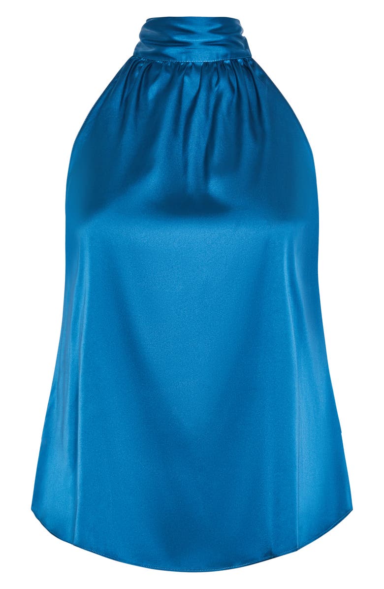 City Chic Shine Sleeveless Satin Top, Alternate, color, Deep Teal
