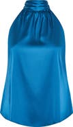 City Chic Shine Sleeveless Satin Top