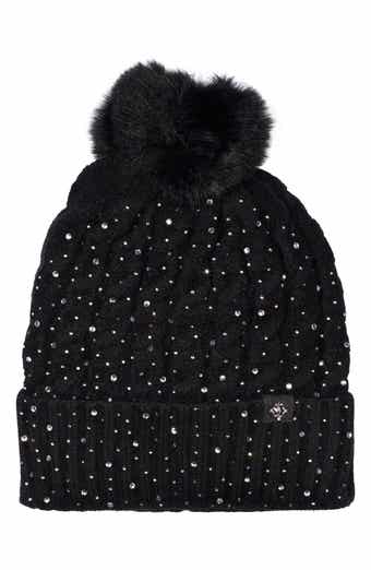 Chunky Knit Faux Fur Pom Beanie