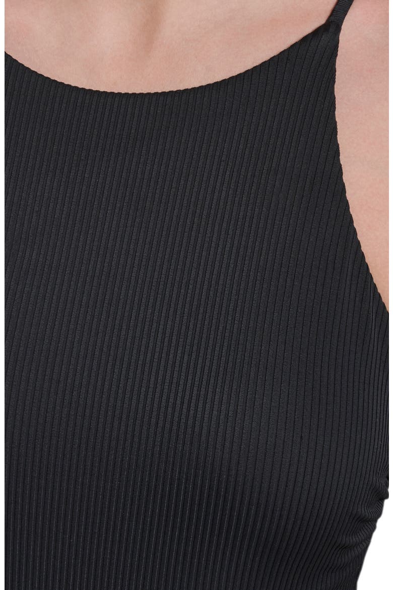 High Neck One-Piece Swimsuit, Alternate, color, BLACK