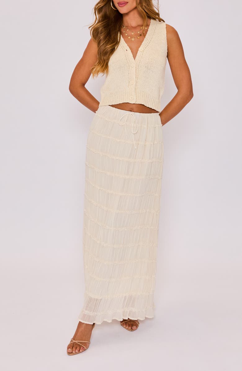 VICI Collection Haven Tiered Maxi Skirt, Alternate, color, Cream