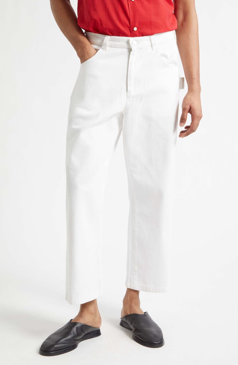 Bode Knolly Brook Twill Trousers, Main, color, White