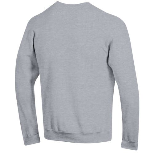 Champion Heather Gray Harvard Crimson Basic Arch Fleece Pullover Sweatshirt