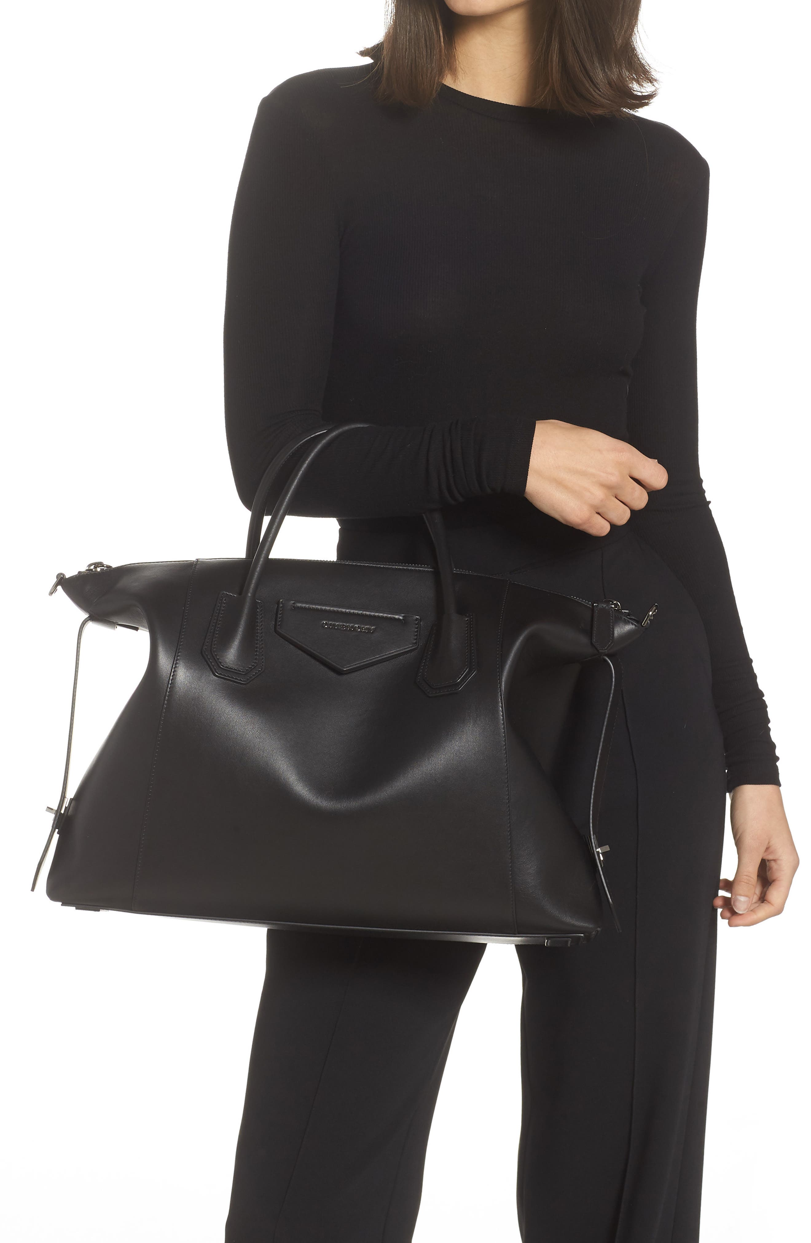 Givenchy Antigona Soft Medium Leather Satchel, Alternate, color, 