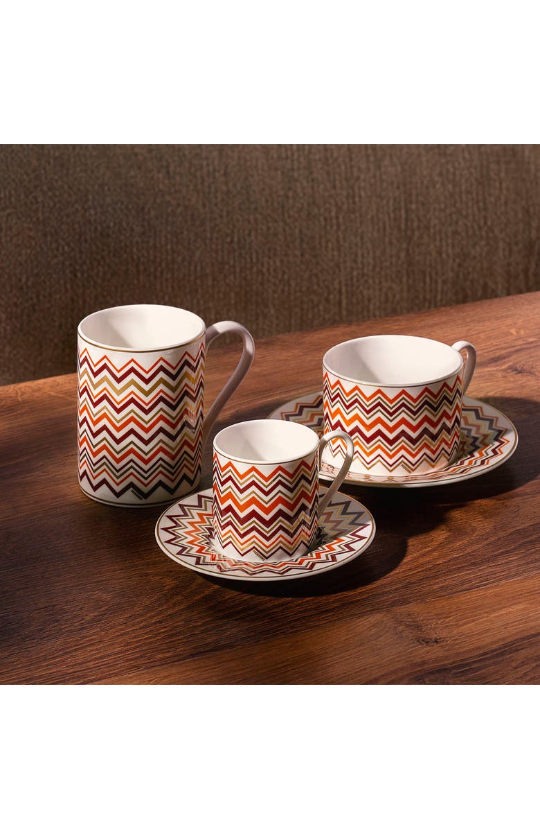 Missoni Tea Cup & Saucer Set Of 2 In Luxury Box, Alternate, color, Multicolor 2