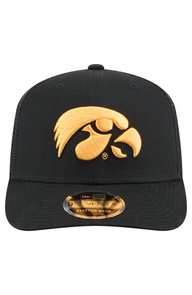 New Era Men's New Era Black Iowa Hawkeyes Primary 9SEVENTY Trucker Stretch-Snap Hat, Alternate, color, 