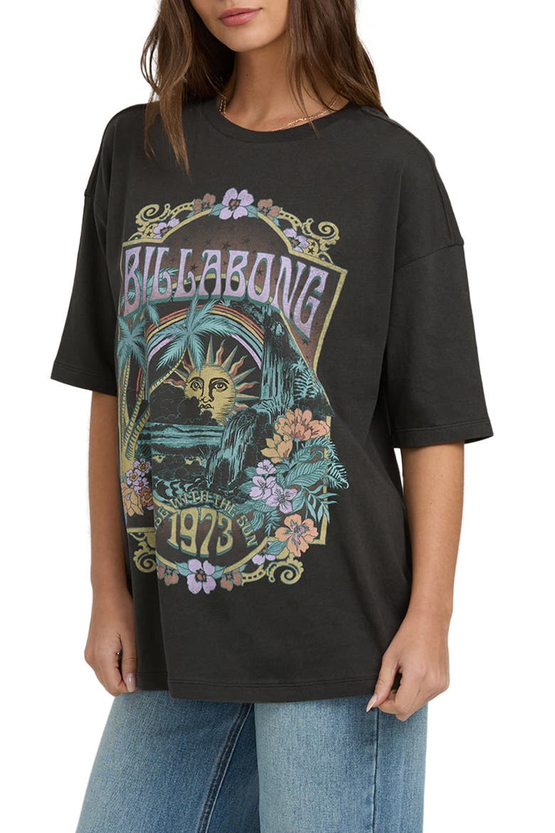 Counting Stars Oversize Cotton Graphic T-Shirt, Alternate, color, OFF BLACK