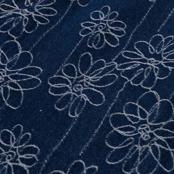 Floral Jacquard Denim Utility Pants