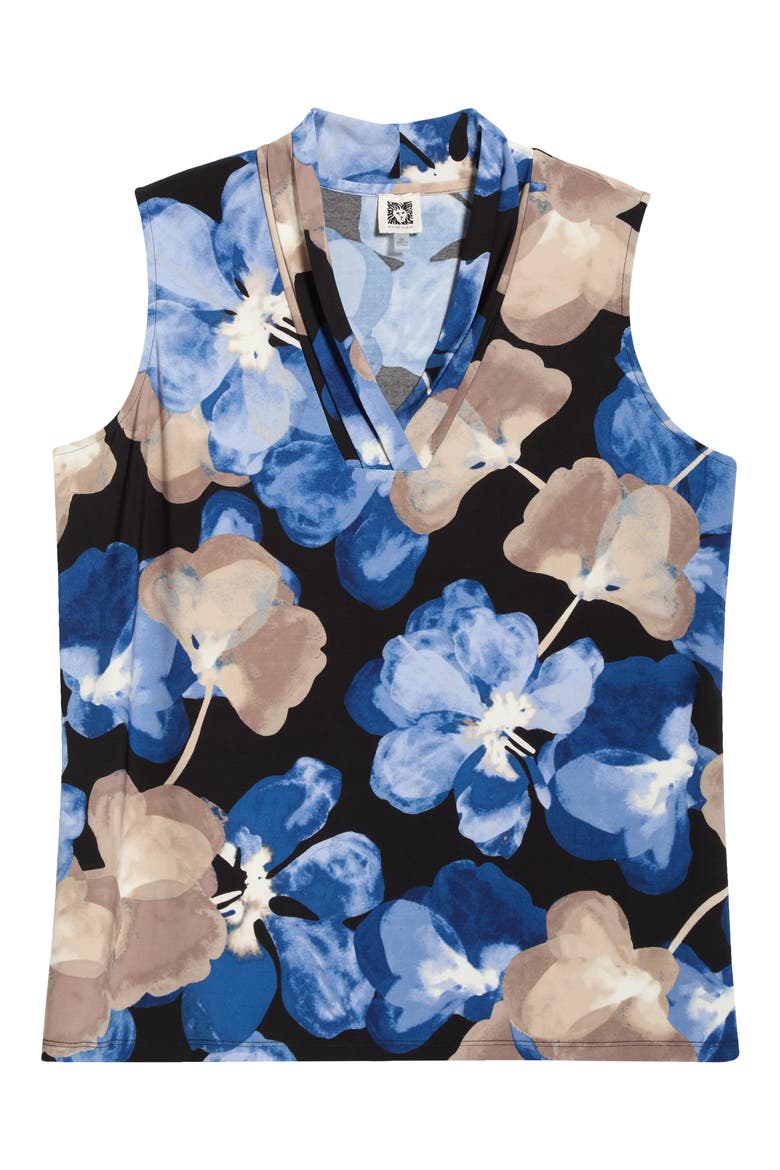 Floral Pleated Jersey Top, Alternate, color, DUTCH BLUE MULTI