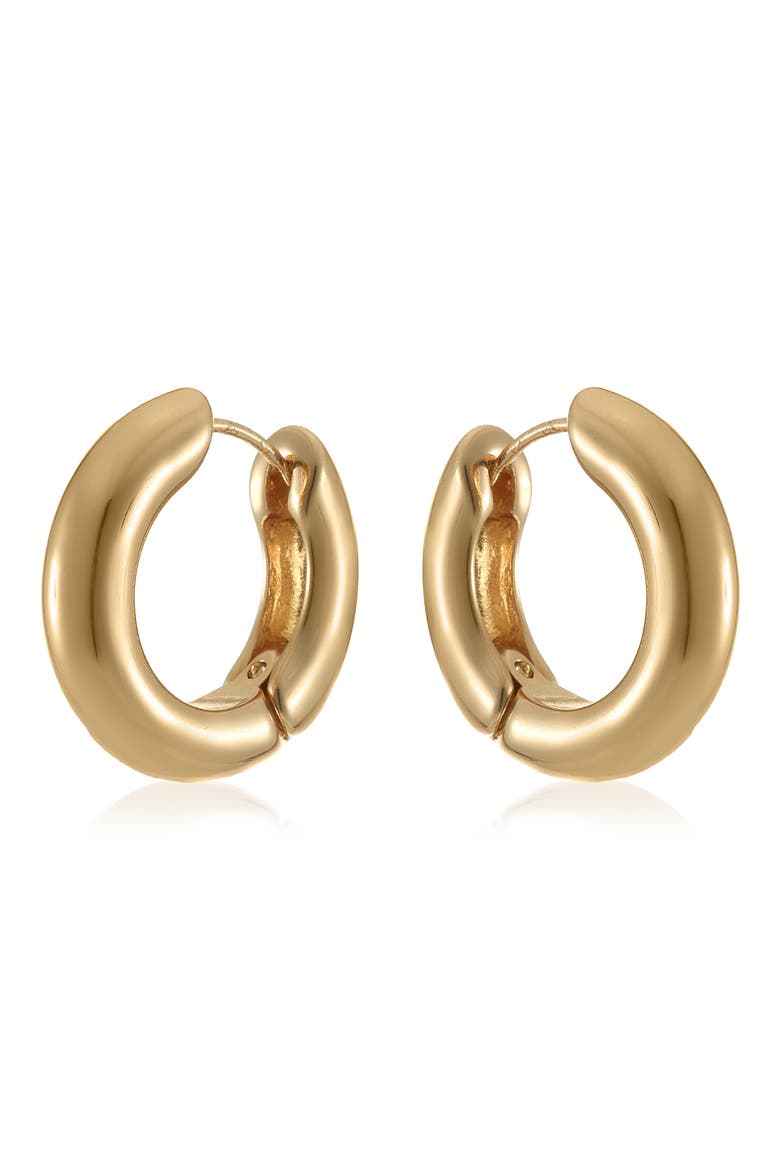 Chunky Huggie Hoop Earrings, Alternate, color, GOLD