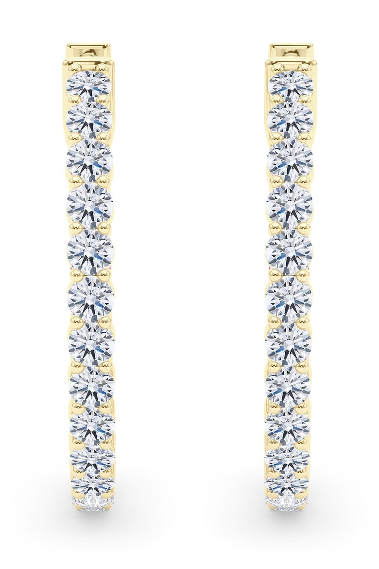 Lab Grown Diamond & Birthstone Inside Out Hoop Earrings, Alternate, color, 18K YELLOW GOLD