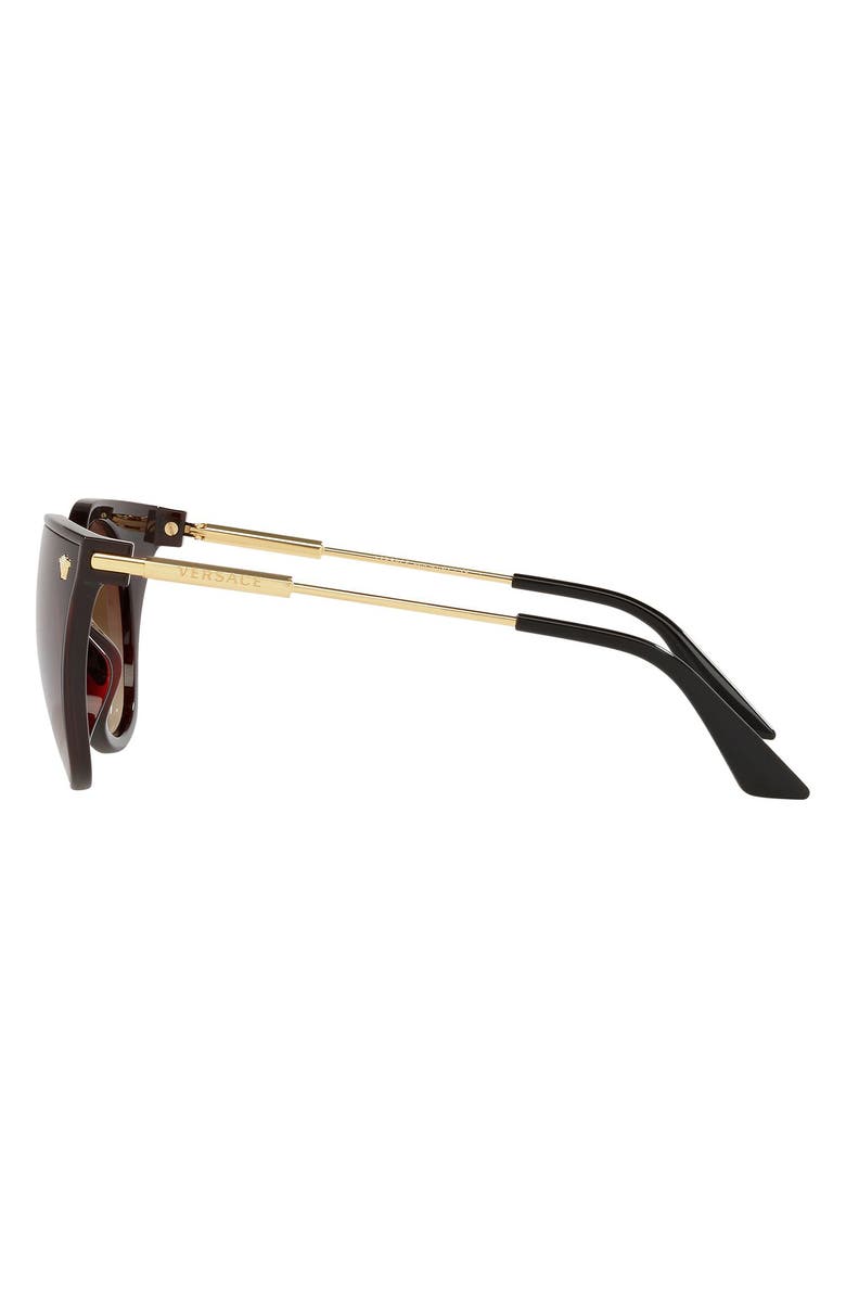 Versace 60mm Cat Eye Sunglasses, Alternate, color, Transparent Red/ Brown
