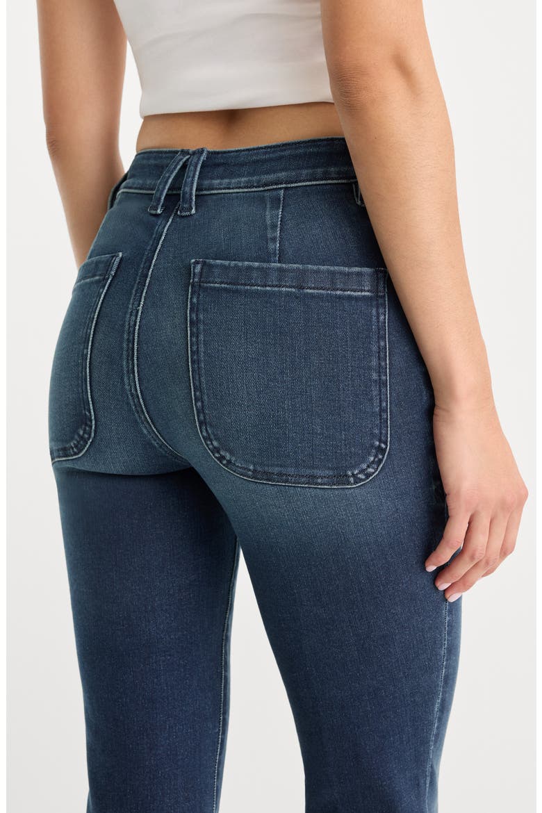 Good Petite High Waist Patch Pocket Flare Jeans, Alternate, color, LYRICAL