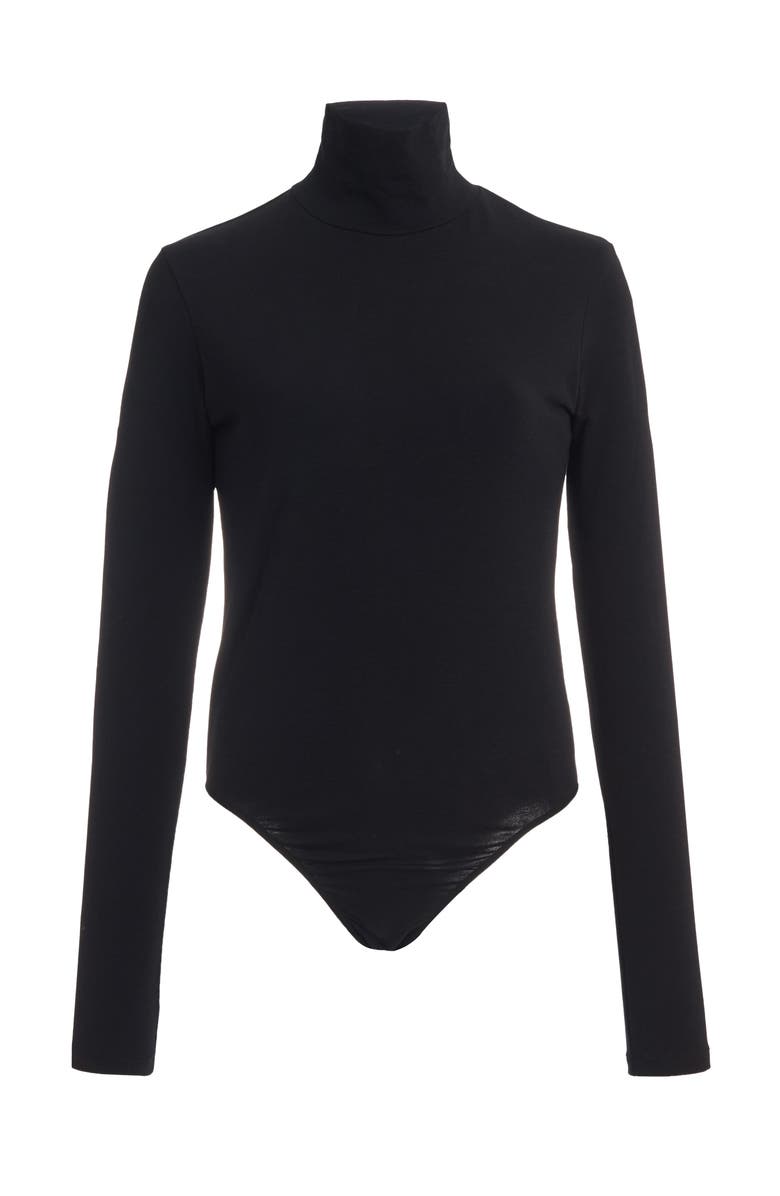Another Tomorrow TURTLENECK BODYSUIT, Alternate, color, Black