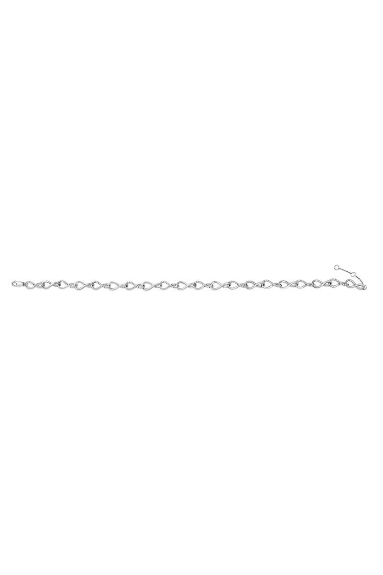 Silver 1/2 Cttw Linked Infinity Anklet, Alternate, color, Silver