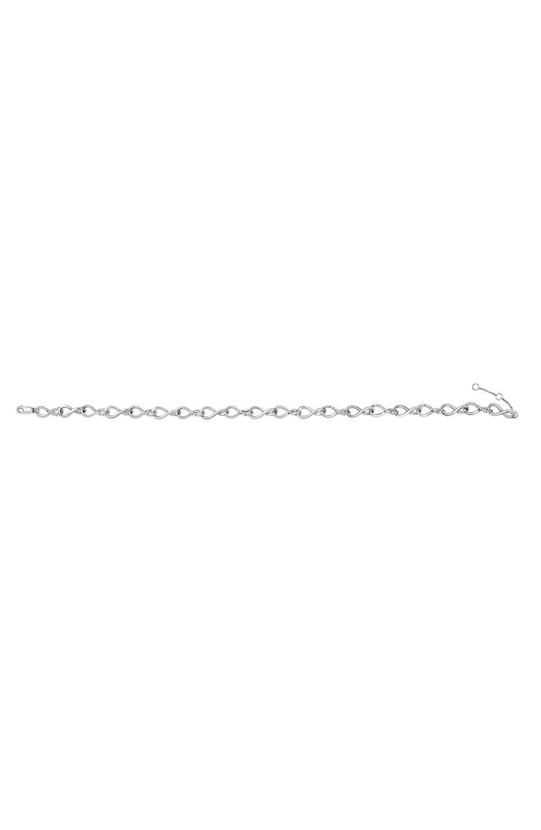 Haus of Brilliance Silver 1/2 Cttw Linked Infinity Anklet, Alternate, color, Silver