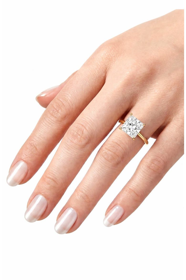 Princess Cut Cubic Zirconia Solitaire Ring, Alternate, color, GOLD