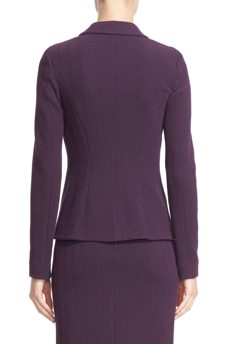 Chevron Jersey Blazer, Alternate, color, PLUM/ GREY