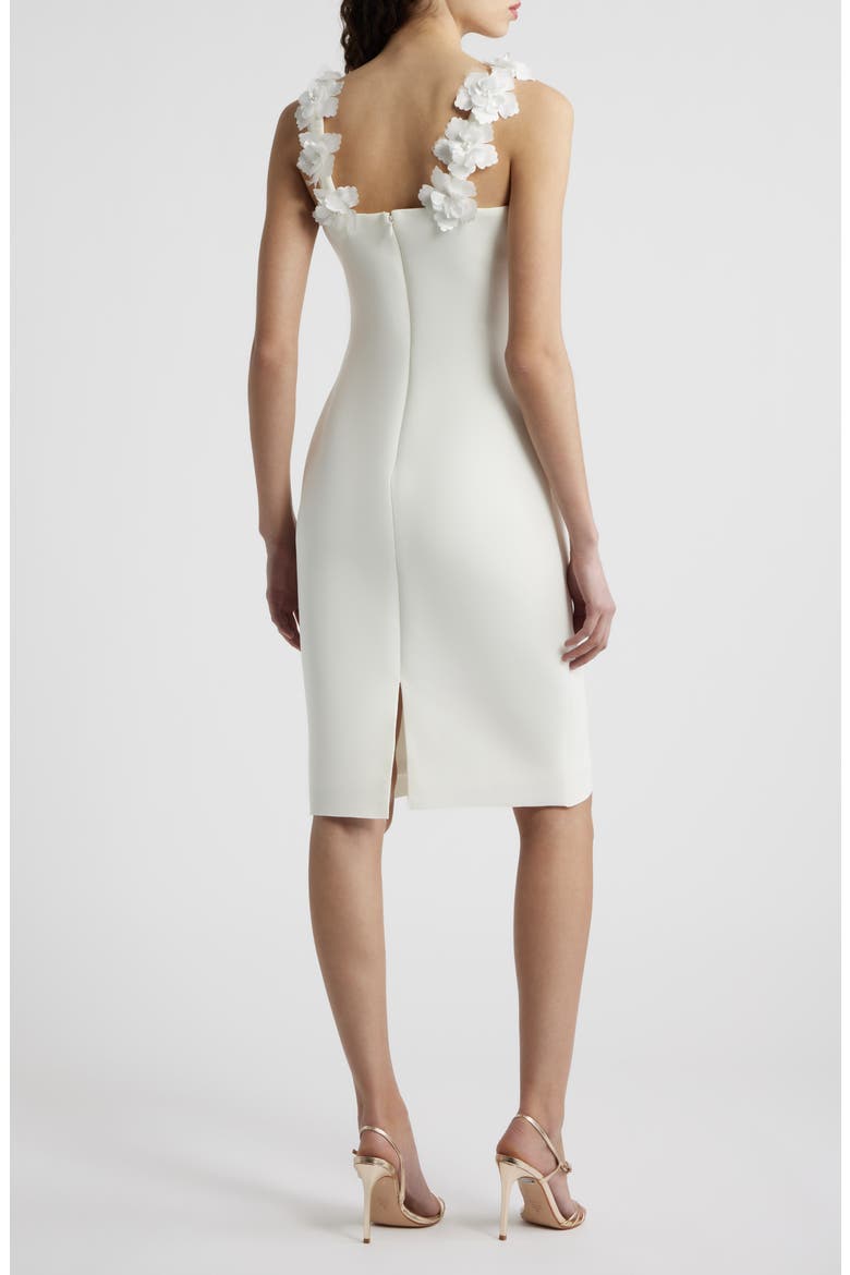 Floral Ruched Cocktail Dress, Alternate, color, IVORY