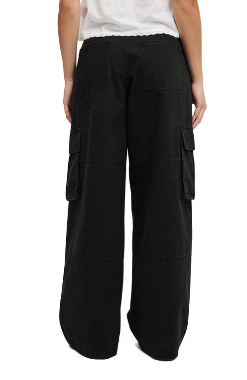 Cotton On Benny Cargo Pant In Washed Black