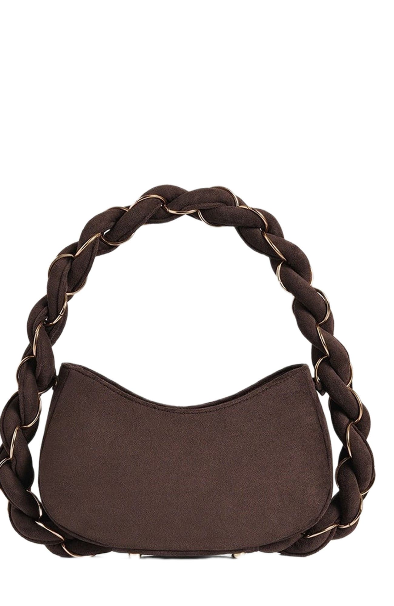 Manière De Voir Somme Suede Handbag, Alternate, color, Brown