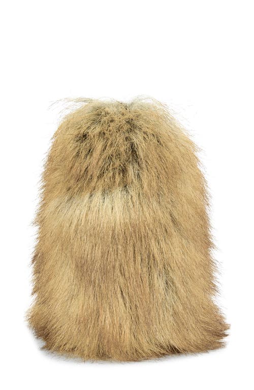 Azalea Wang Jaeke Faux Fur Wedge Pump In Brown