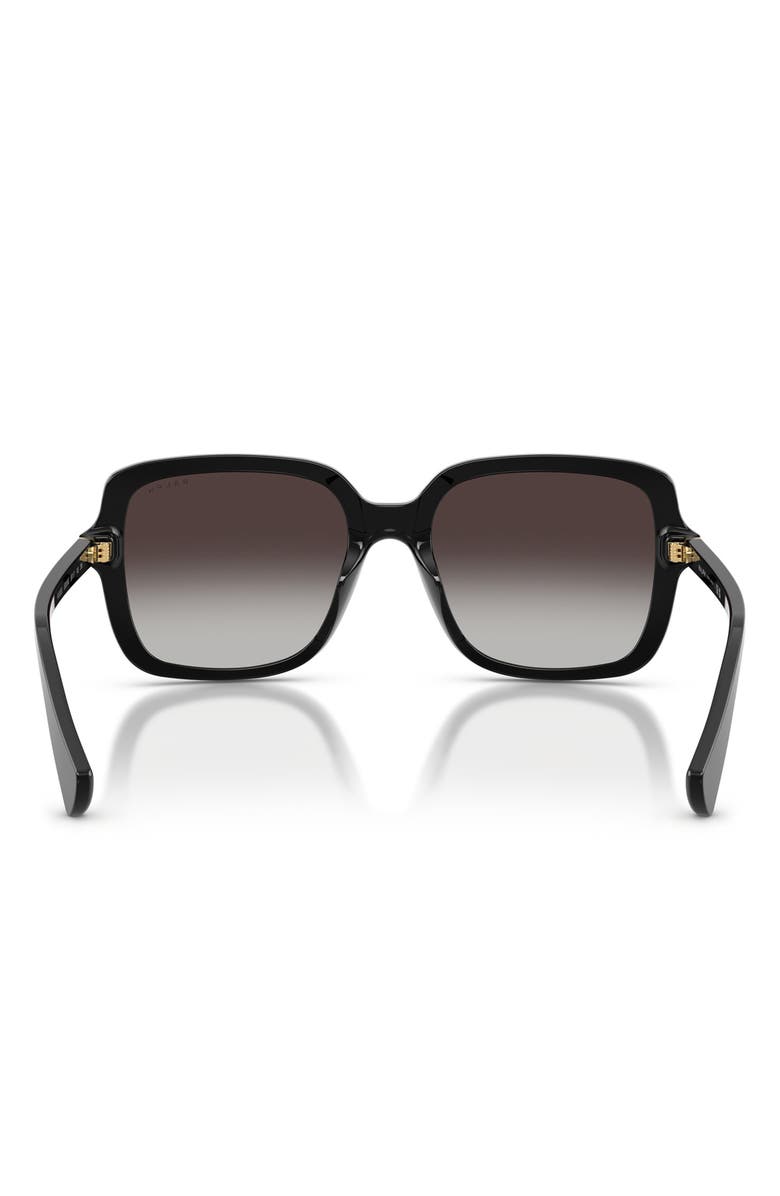 RALPH 56mm Gradient Square Sunglasses, Alternate, color, Shiny Black / Grey Gradient