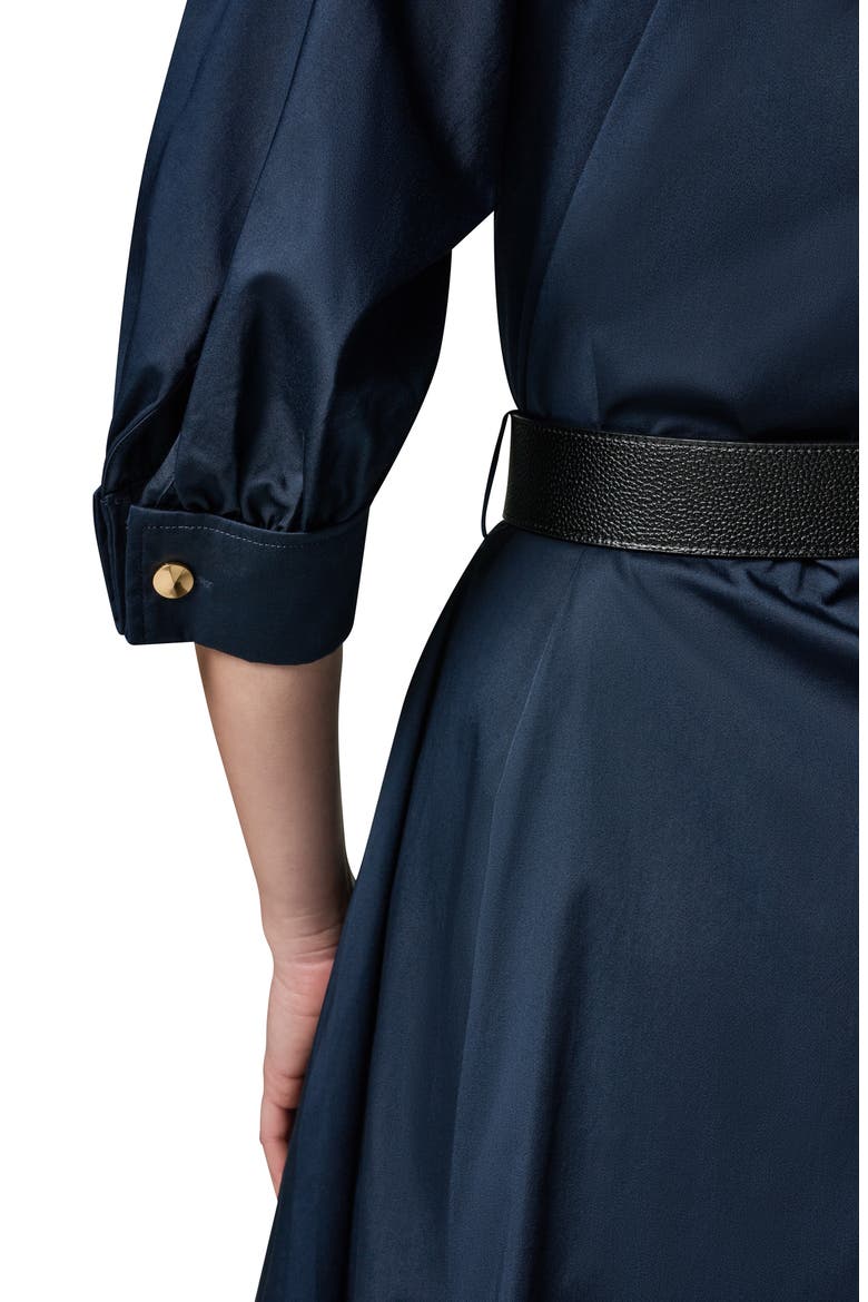 Belted Stretch Cotton Midi Shirtdress, Alternate, color, NIGHT SKY