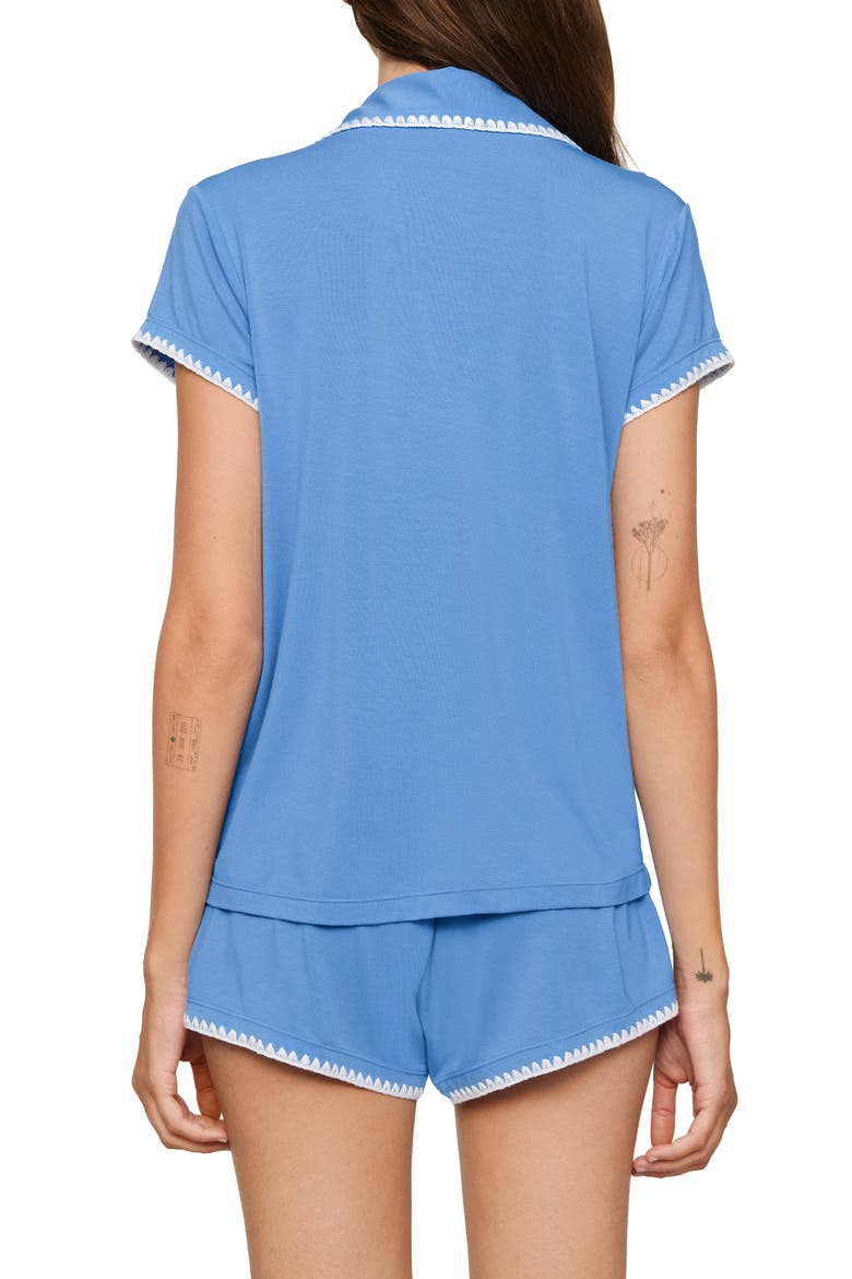 Frida Short Pajamas, Alternate, color, CORNFLOWER BLUE/WHITE