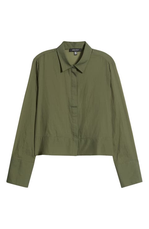 Boyfriend Button Down Nylon Shirt