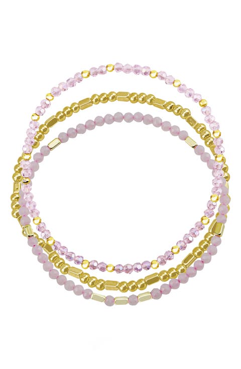Set of 3 Beaded Stretch Bracelets