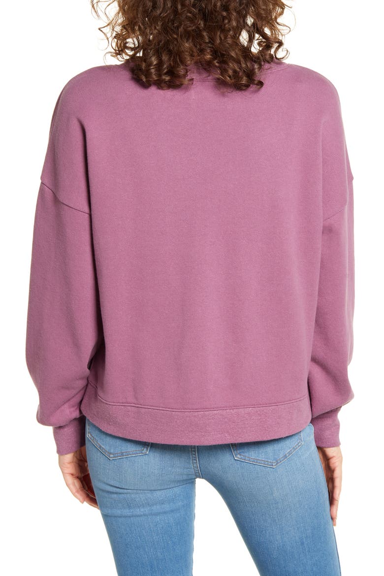 Hemp & Organic Cotton Blend V-Neck Sweatshirt, Alternate, color, WARM VIOLET