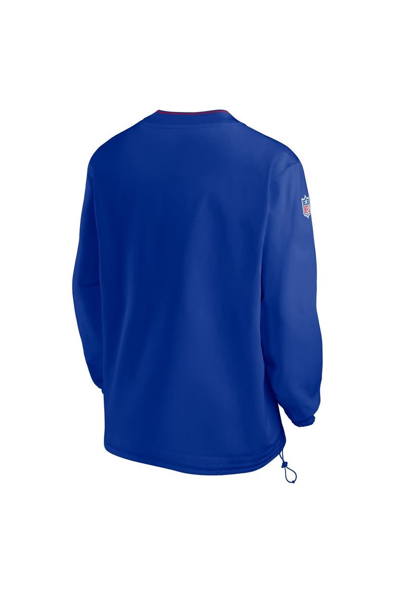 Men's Nike Royal New York Giants 2024 Sideline Throwback Logo Long-Sleeve V-Neck Windshirt, Alternate, color, Royal