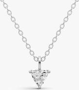SEREIA OFFICIAL 14K Gold 0.75 ct Lab Grown Trillion Shape Diamond Solitaire Pendant with Bail