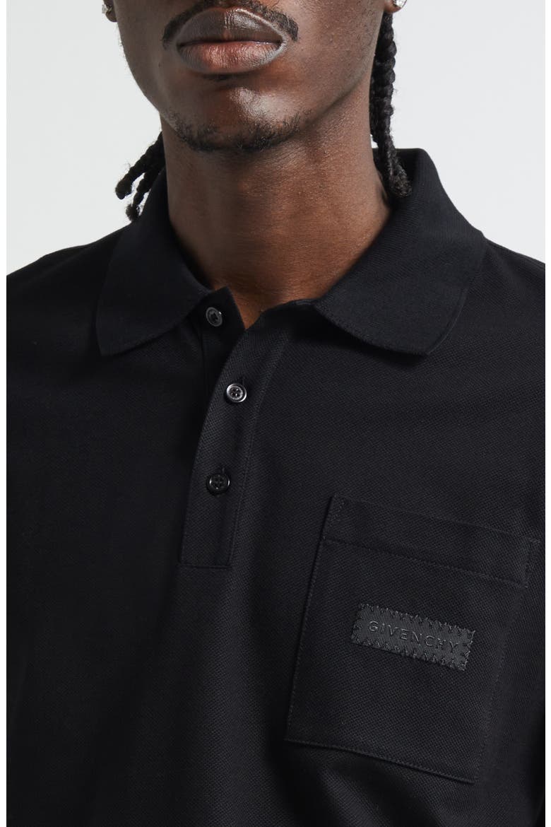 Logo Patch Regular Fit Cotton Piqué Polo, Alternate, color, BLACK