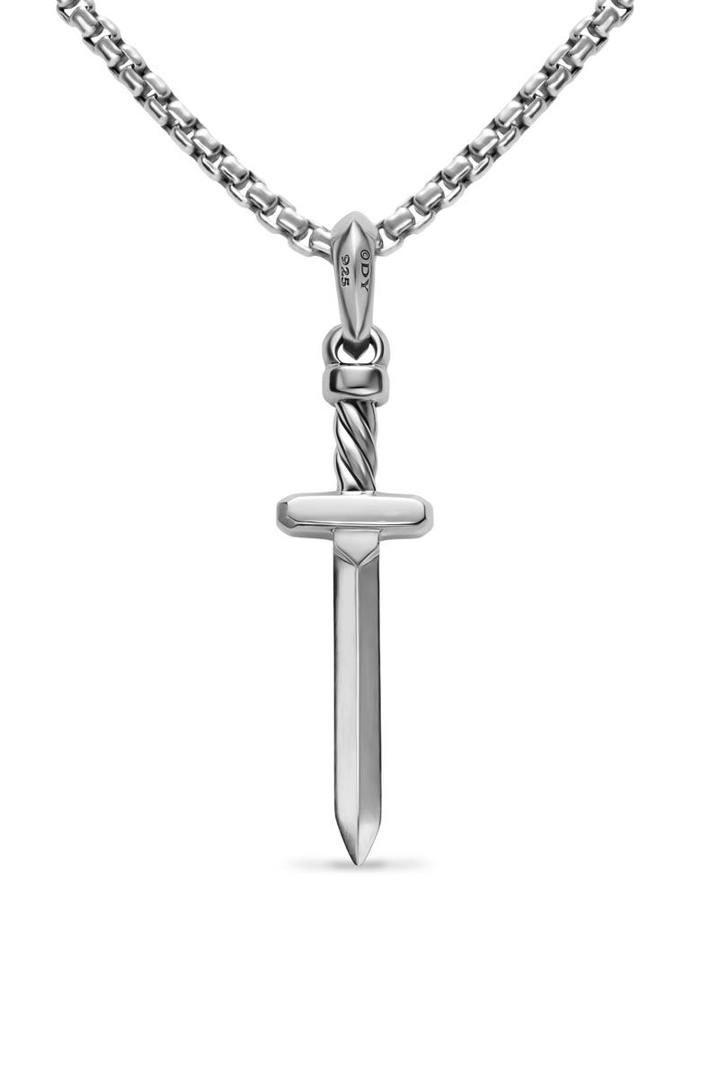 David Yurman Pavé Diamond Sword Amulet, Alternate, color, Silver Pave
