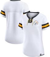 FANATICS Women's Fanatics Branded White Pittsburgh Steelers Sunday Best Lace-Up T-Shirt