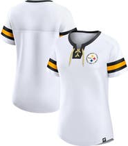 FANATICS Women's Fanatics Branded White Pittsburgh Steelers Sunday Best Lace-Up T-Shirt