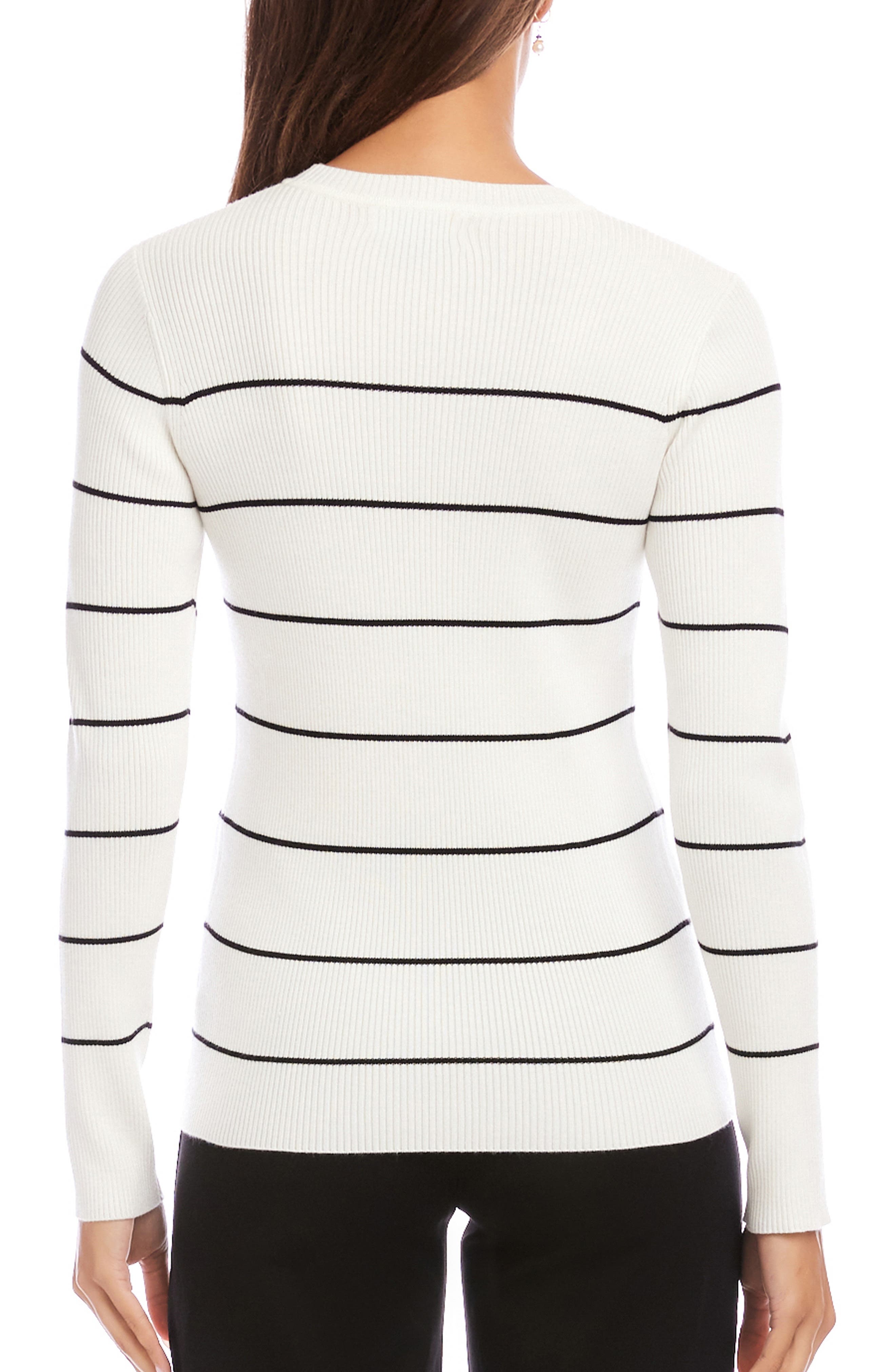 Stripe Rib Crewneck Sweater - image 4
