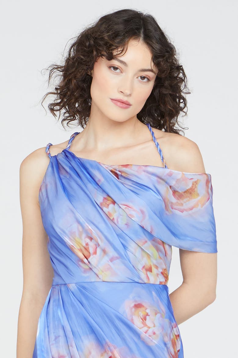 Yannah Wrap Cocktail Dress, Alternate, color, Pearl Roses