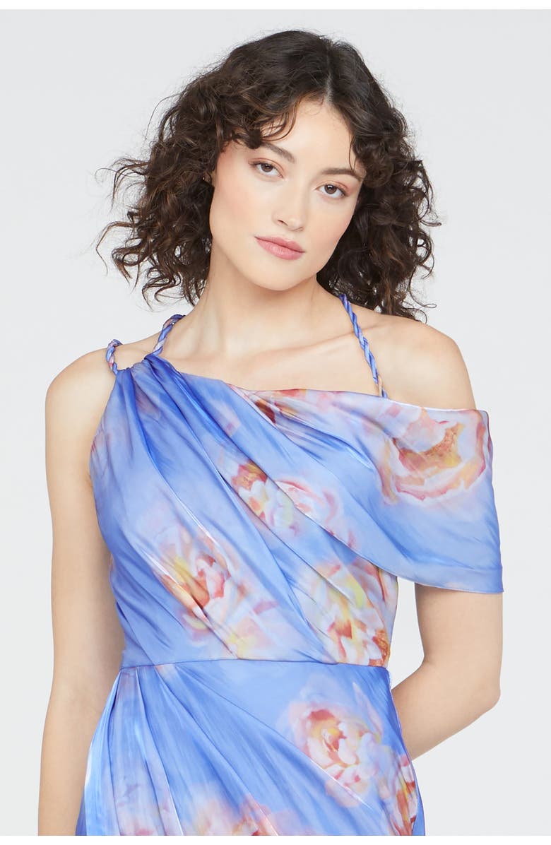 Theia Yannah Wrap Cocktail Dress, Alternate, color, Pearl Roses