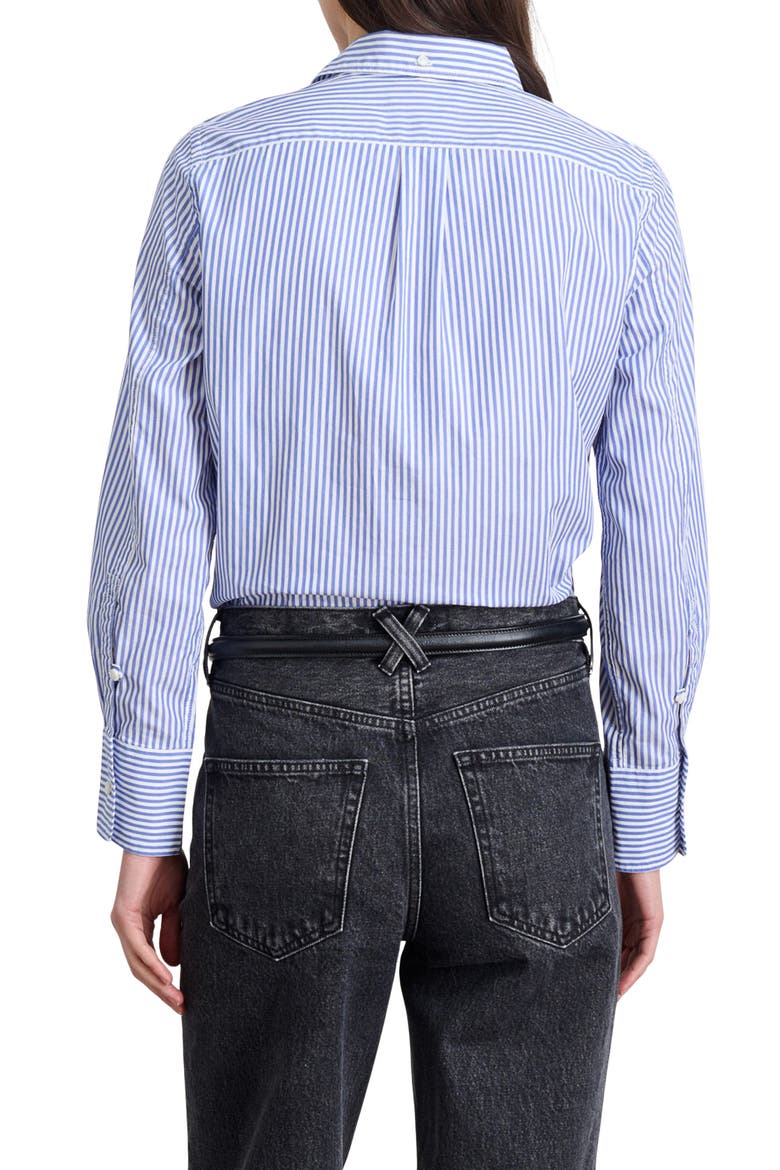 Val Stripe Poplin Button-Up Shirt, Alternate, color, BLUE/ WHITE