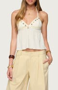 EDIKTED Iridescent Detail Babydoll Halter Top